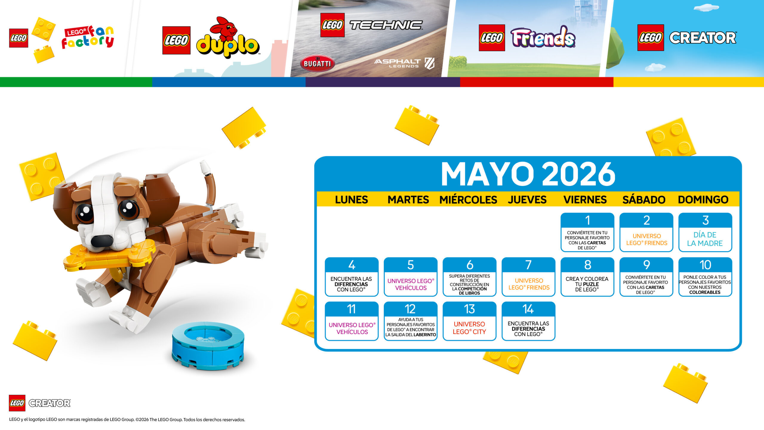 Calendario Mayo Lego Fan Factory en H2O