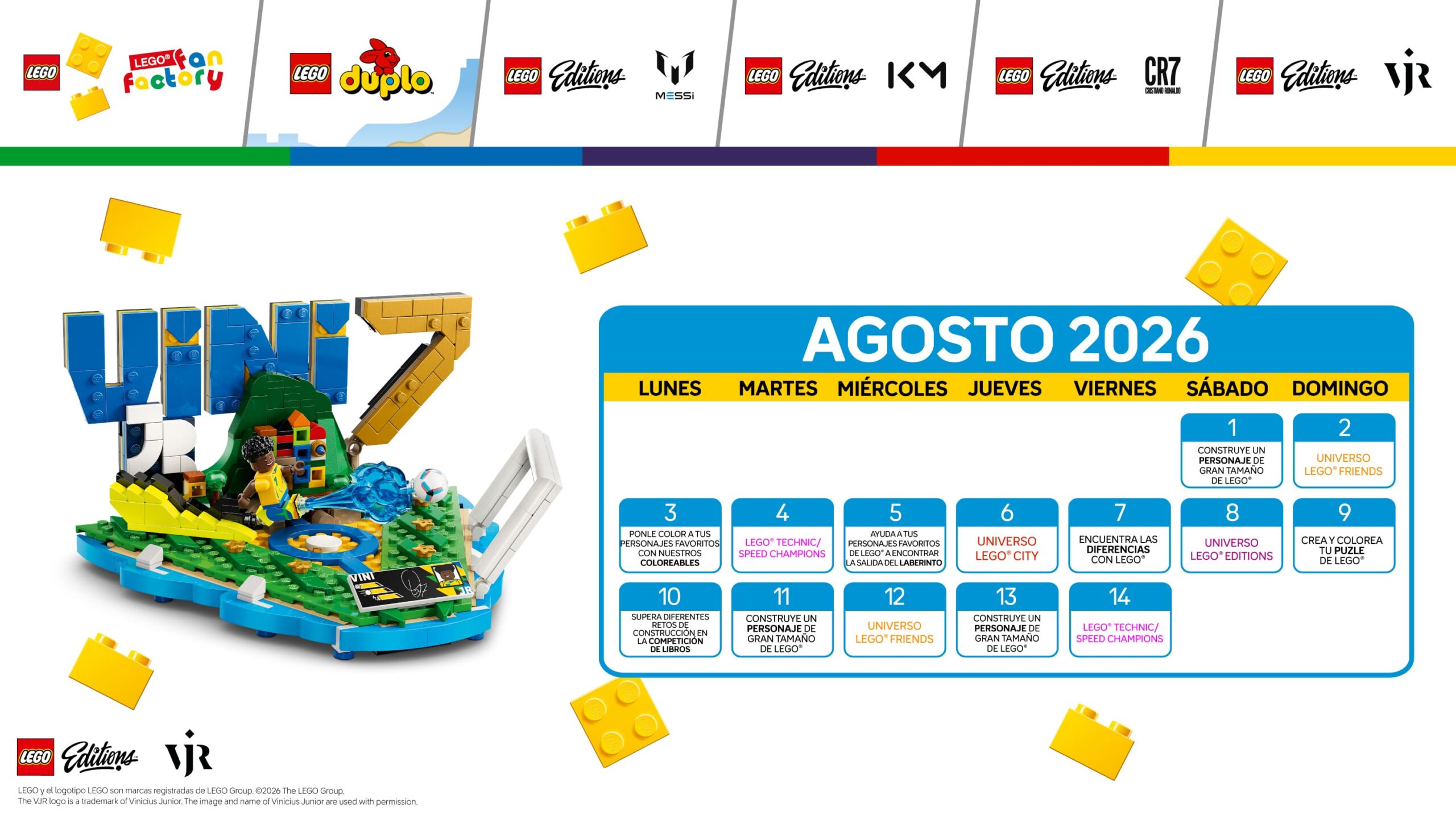 Calendario Lego Fan Factory de agosto